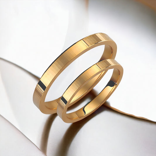 Solid Gold Wedding Band Set, Wedding Bands Set, Matching Rings, Engrave Band Ring, His and Hers Matching Wedding Bands